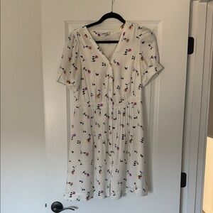 Madewell Cream Dress with Floral Accents